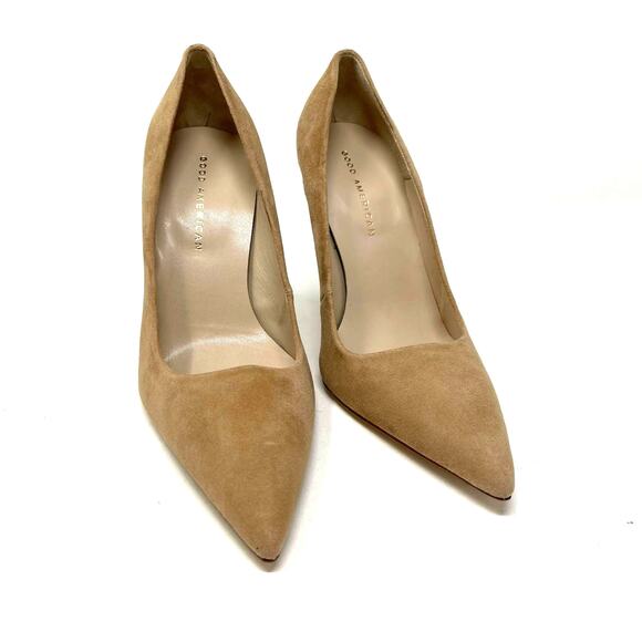 Good American Icon Pump Suede Nude Heels Size 6 NIB GA001S-E - Picture 3 of 8